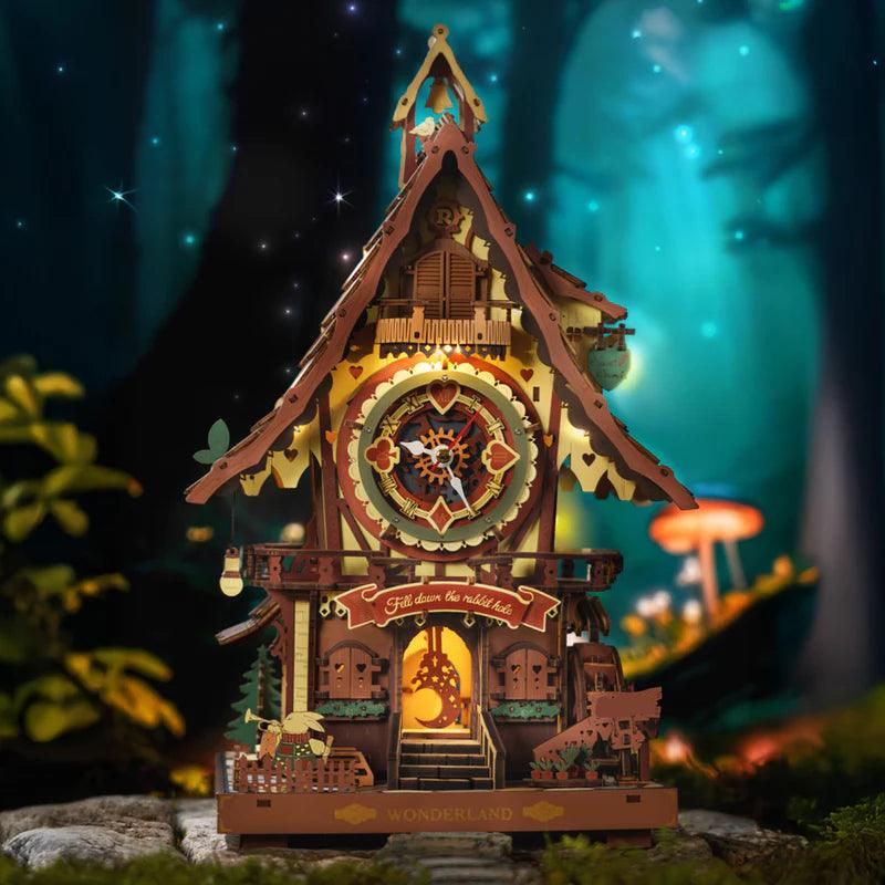 Estrelik™ | Woodland Cuckoo Clock 3D Wooden Puzzle Kit with LED Lights