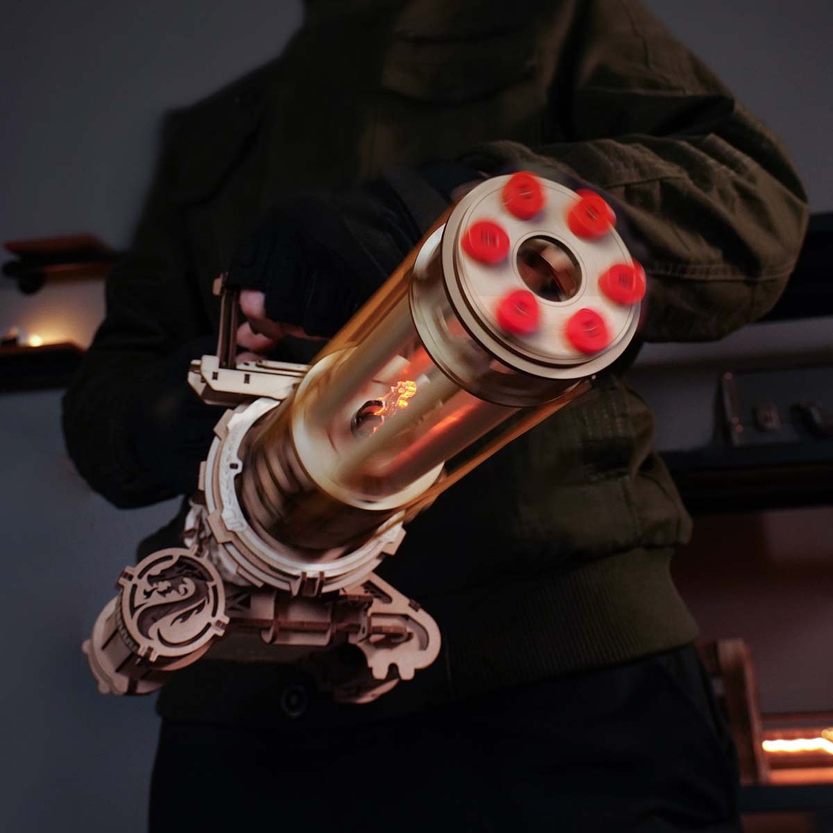 Estrelik™ | Ultimate Rotating Barrel Machine Gun - 3D Wooden Puzzle Kit