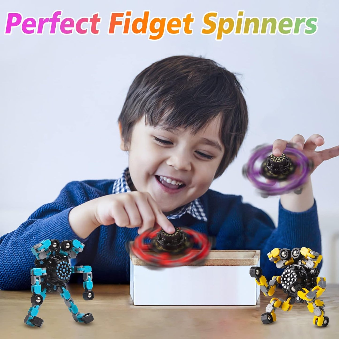 Transformable Pocket-Sized Fidget Spinner Pack – Stress-Relief Gyro, High-Speed Bearings
