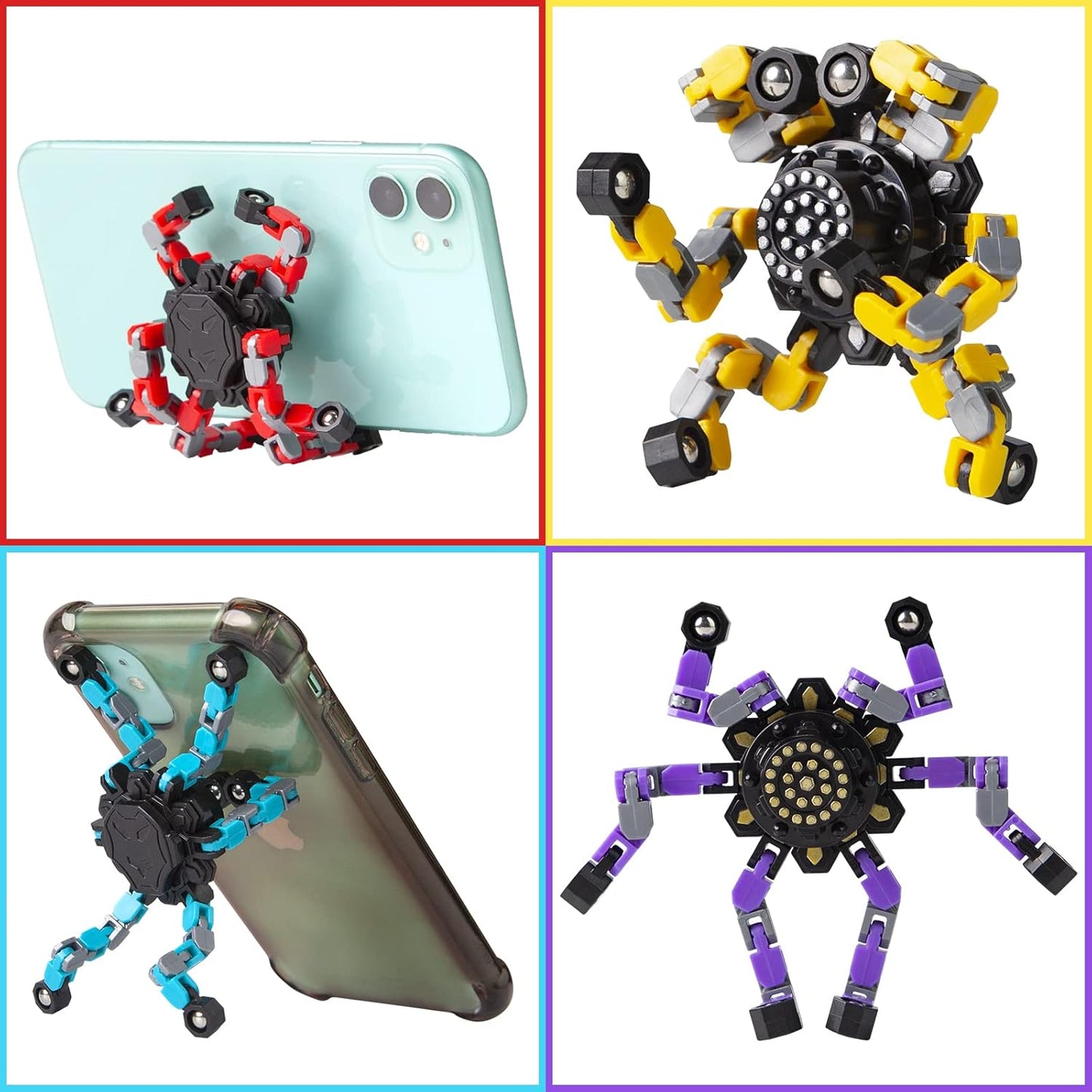 Transformable Pocket-Sized Fidget Spinner Pack – Stress-Relief Gyro, High-Speed Bearings