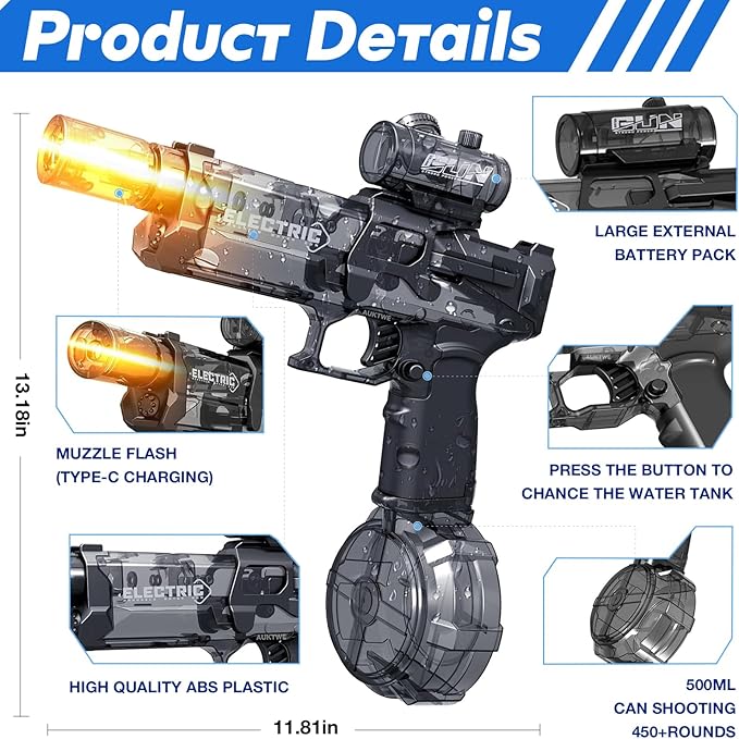 HydroGlow LED Water Blaster | Xaudis – Immersive Electric Water Gun