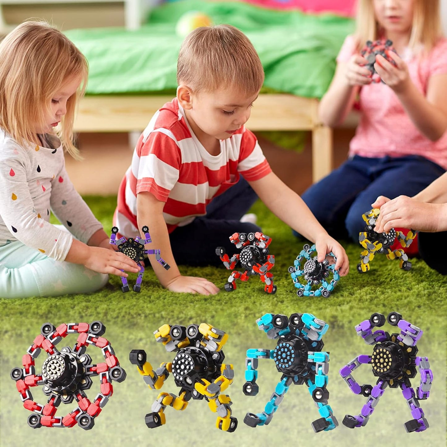 Transformable Pocket-Sized Fidget Spinner Pack – Stress-Relief Gyro, High-Speed Bearings
