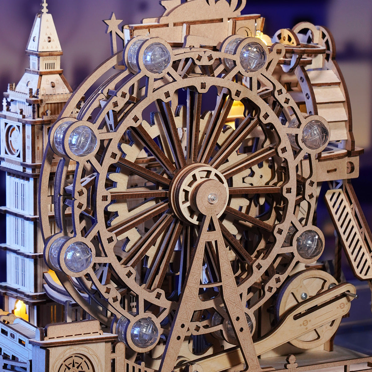 Estrelik™ | Marble Travel London Marble Run Wooden 3D Puzzle Educational Family Game Challenge with Intermediate Difficulty