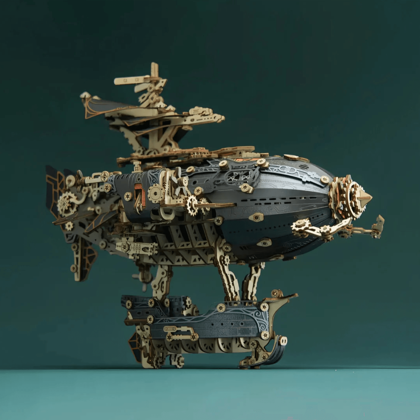 Estrelik™ | Steampunk Navigator Airship 3D Wooden Puzzle Kit