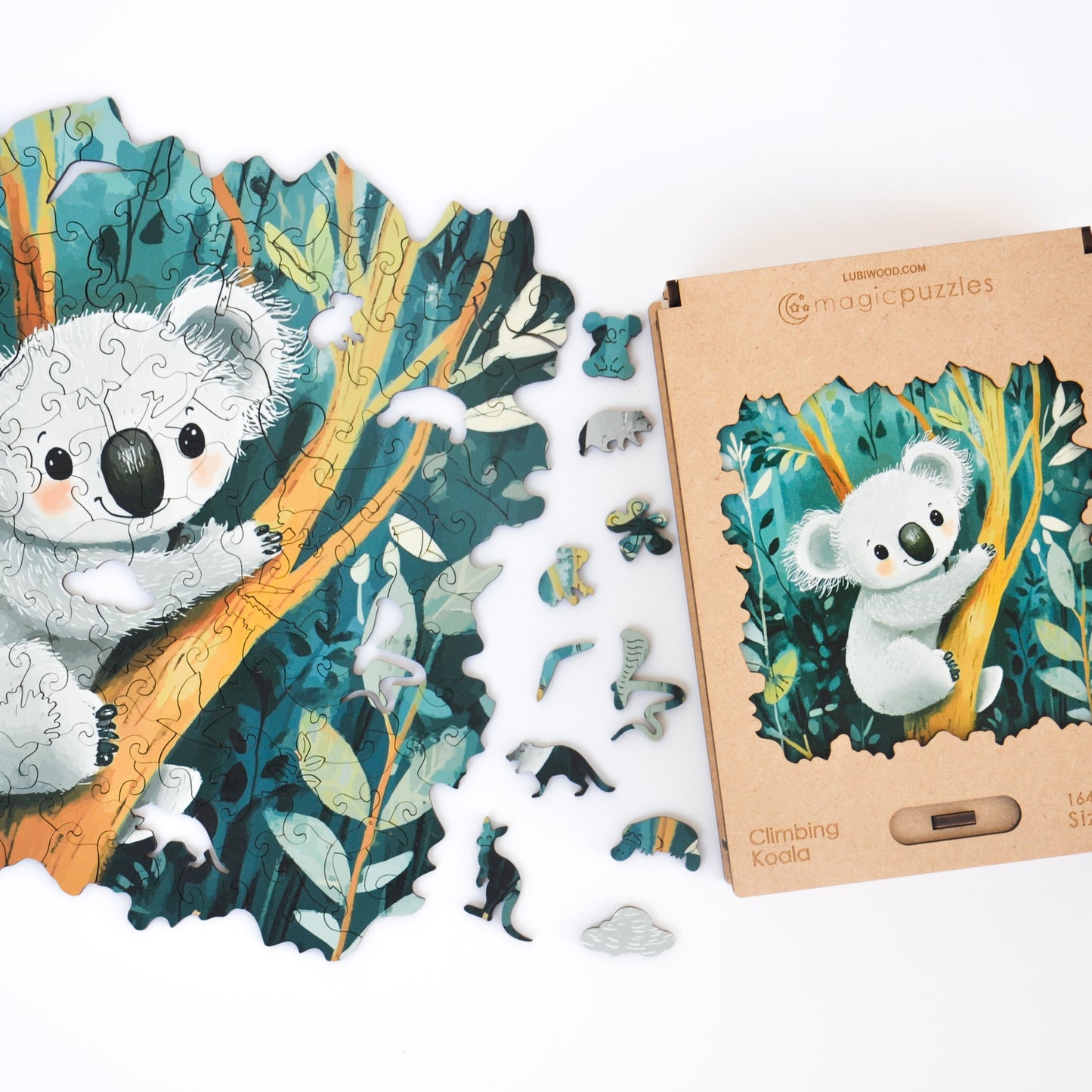 Rompecabezas de Madera Premium Koala Escalador: Diseño Único, Piezas Intrincadas, Regalo Ideal