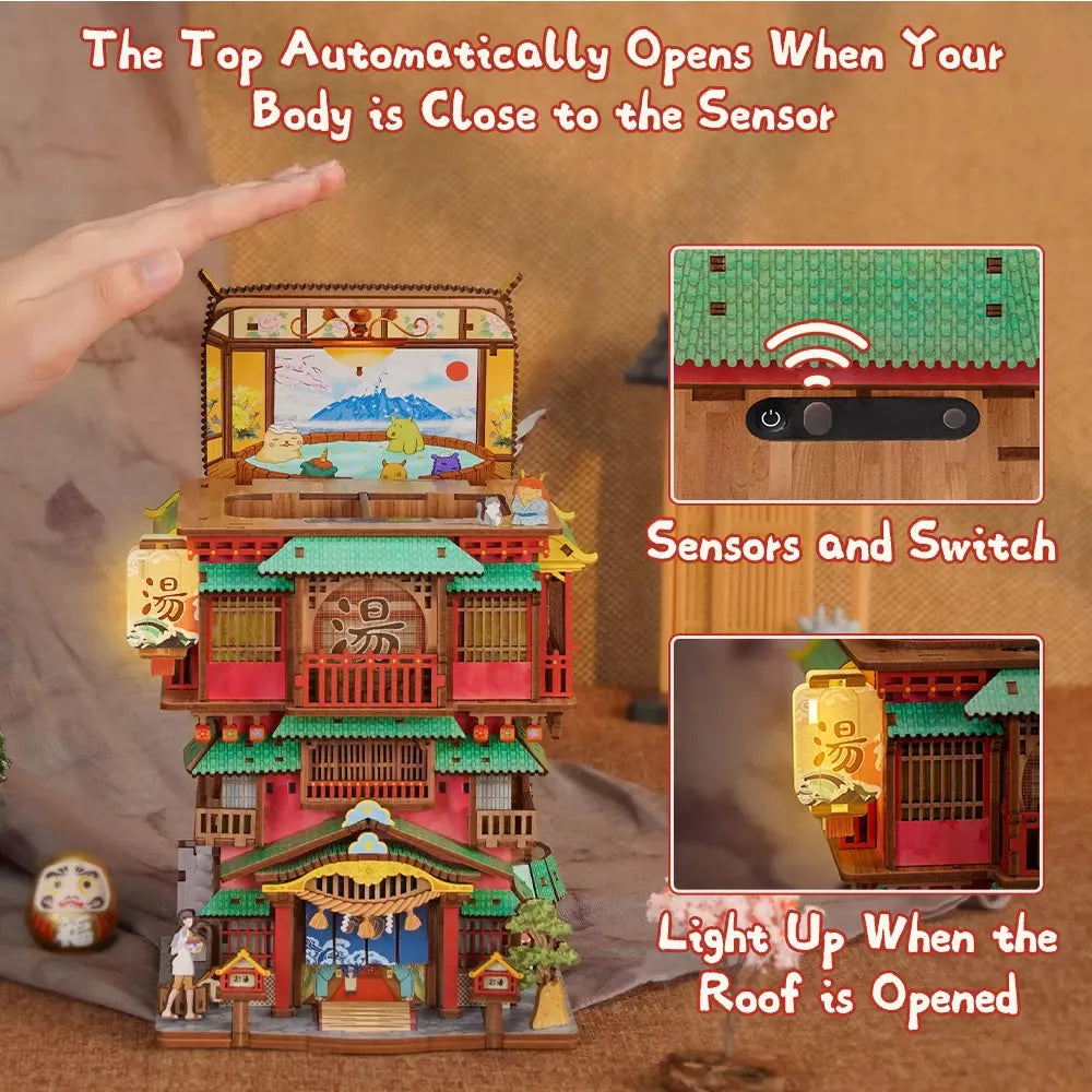 Estrelik™ | 3D Wooden Puzzle Onsen Saga Miniature kit