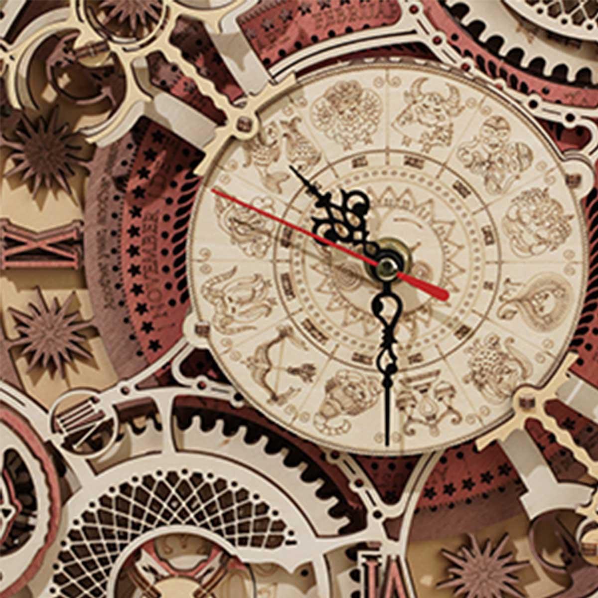 Estrelik™ | Enchanted Zodiac Wall Clock Time Keeper - 3D Wooden Model kit