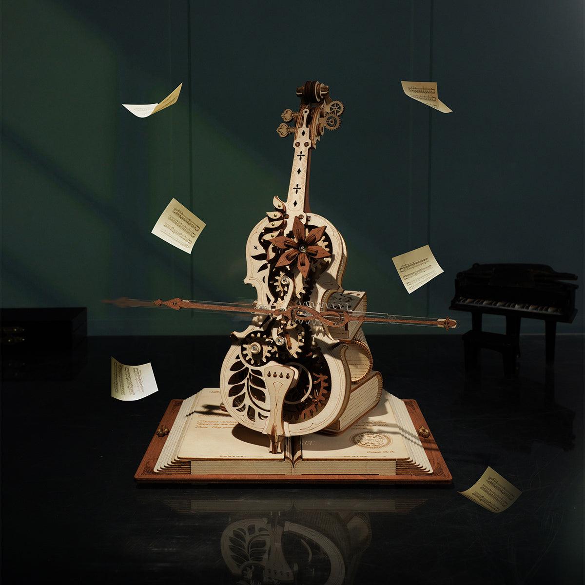Estrelik™ | Magic Cello Mechanical Music Box 3D Wooden Puzzle
