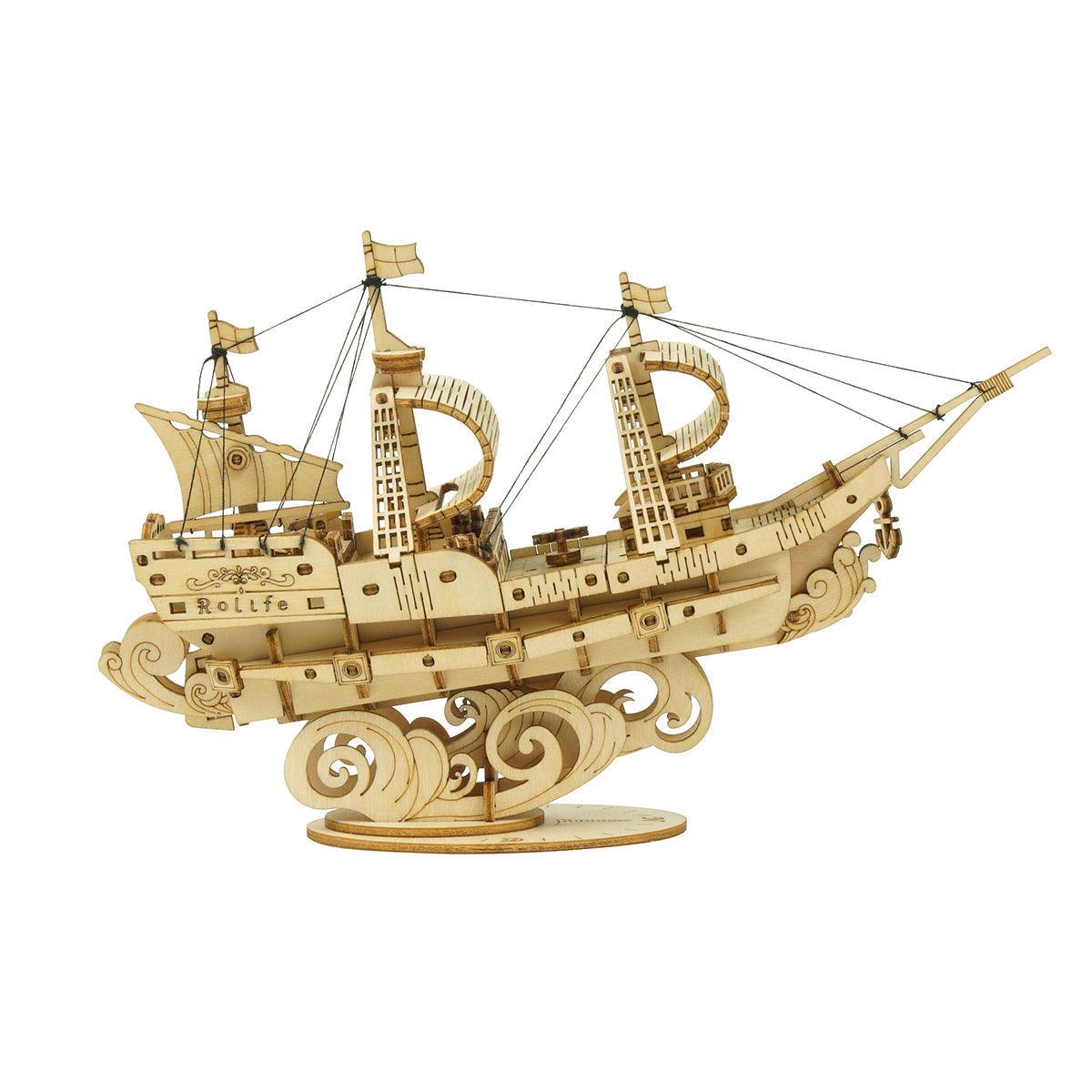 Estrelik™ | Sailling Ship 3D Wooden Puzzle Decor