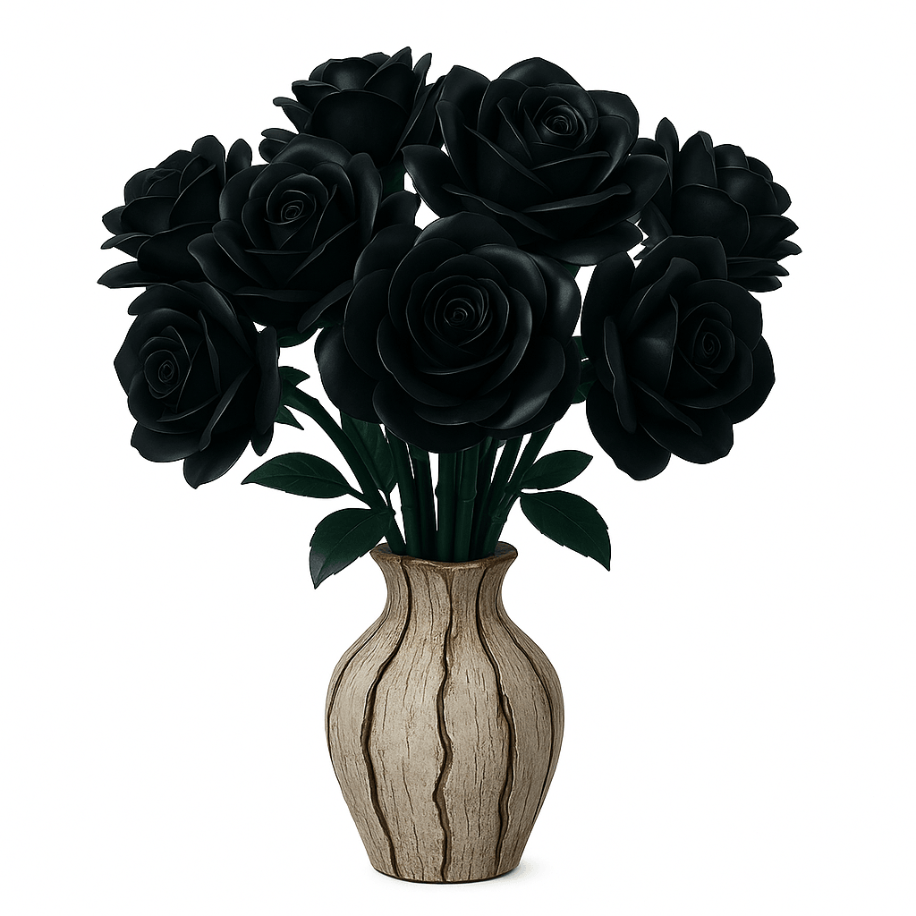 Estrelik™ | Eternal Black Rose Bouquet Building Blocks