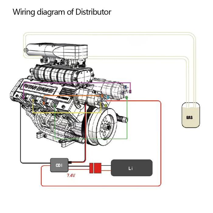 Estrelik™ | DIY 1/10 V8 Engine Model 28cc Gasoline Engine Kit FS-V800G