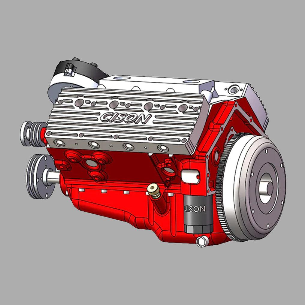 Estrelik™ | DIY 1/6 Gasoline Flathead 4-Stroke V8 Water-Cooled Engine 44CC Model Kit That Works