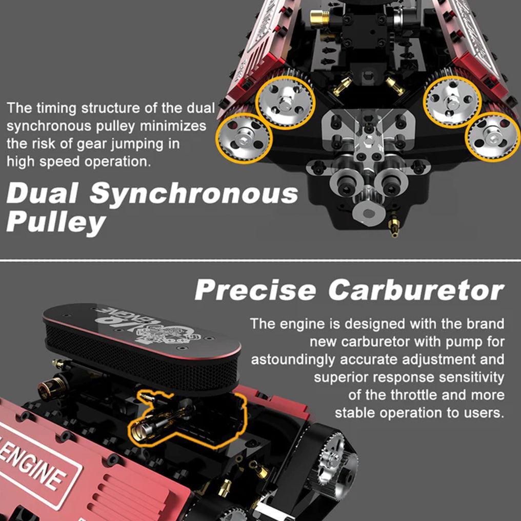 Estrelik™ | DIY V8 Engine Model That Run 28cc Gasoline/Nitro Engine KIT FS-V800