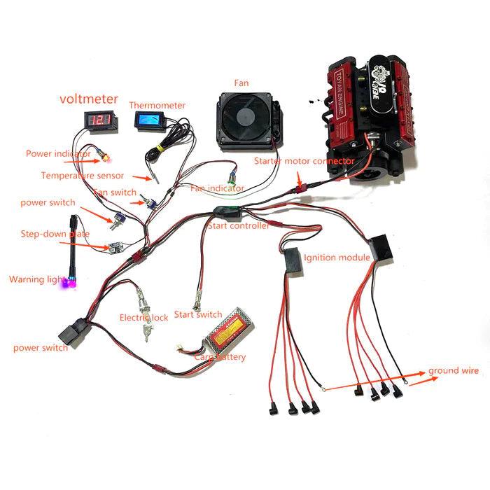 Estrelik™ | DIY V8 Engine Model With Starter Kit That Run 28cc Gasoline/Nitro Engine KIT FS-V800