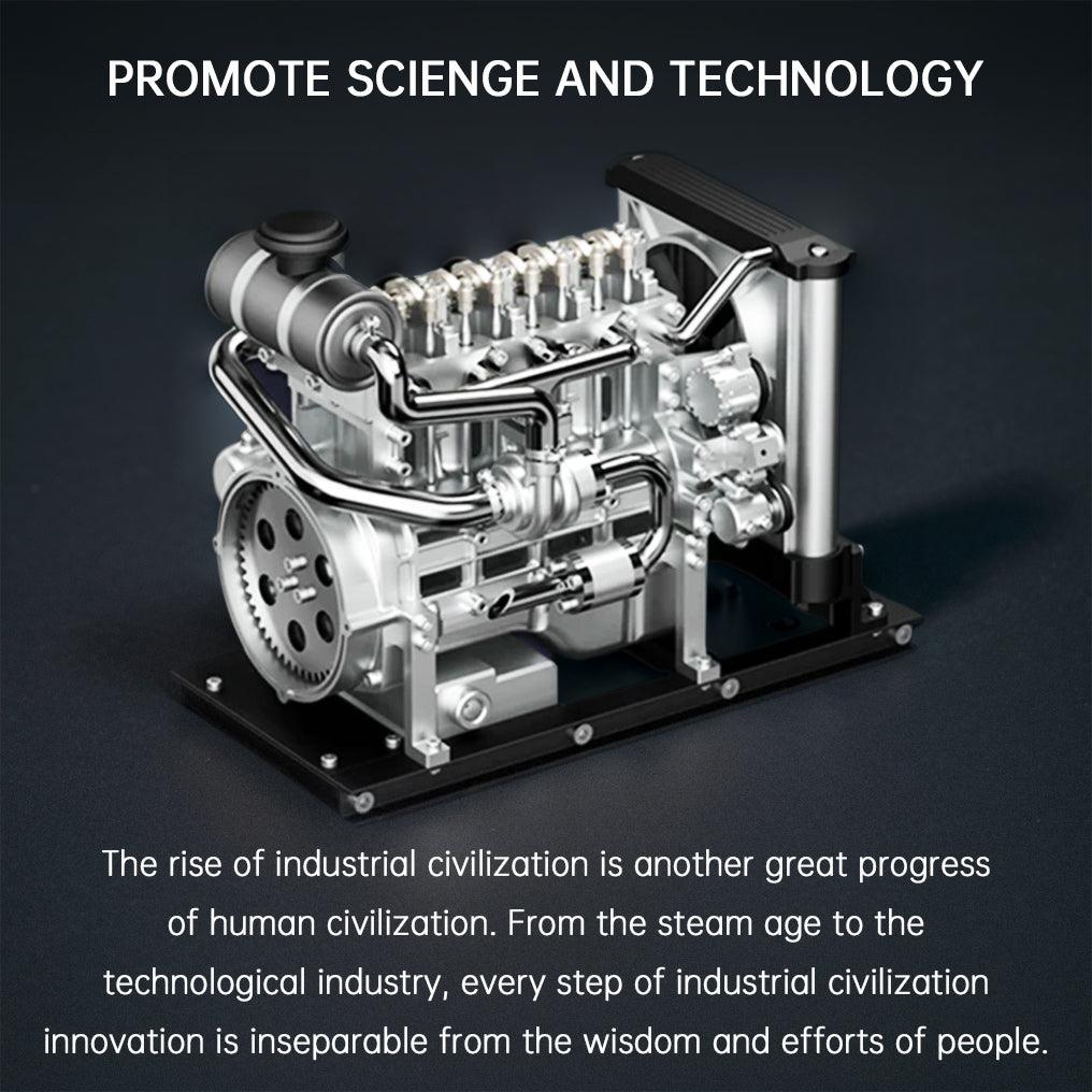 Estrelik™ | DIY 1/10 Full Metal Mini L4 OHV Inline 4 Cylinder Engine Model Kit that Works