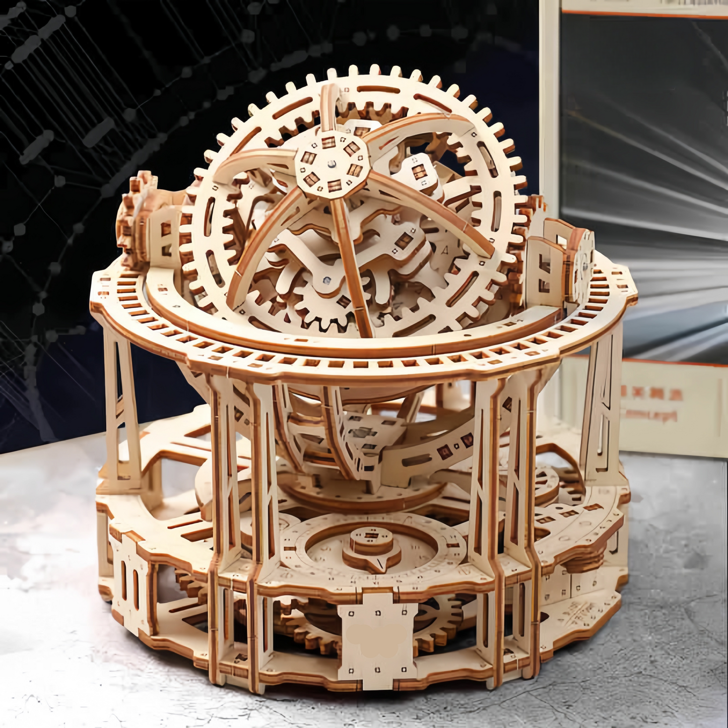 Estrelik™ | Spherical Tourbillon Chronograph - Mechanical Wooden Clock Kit