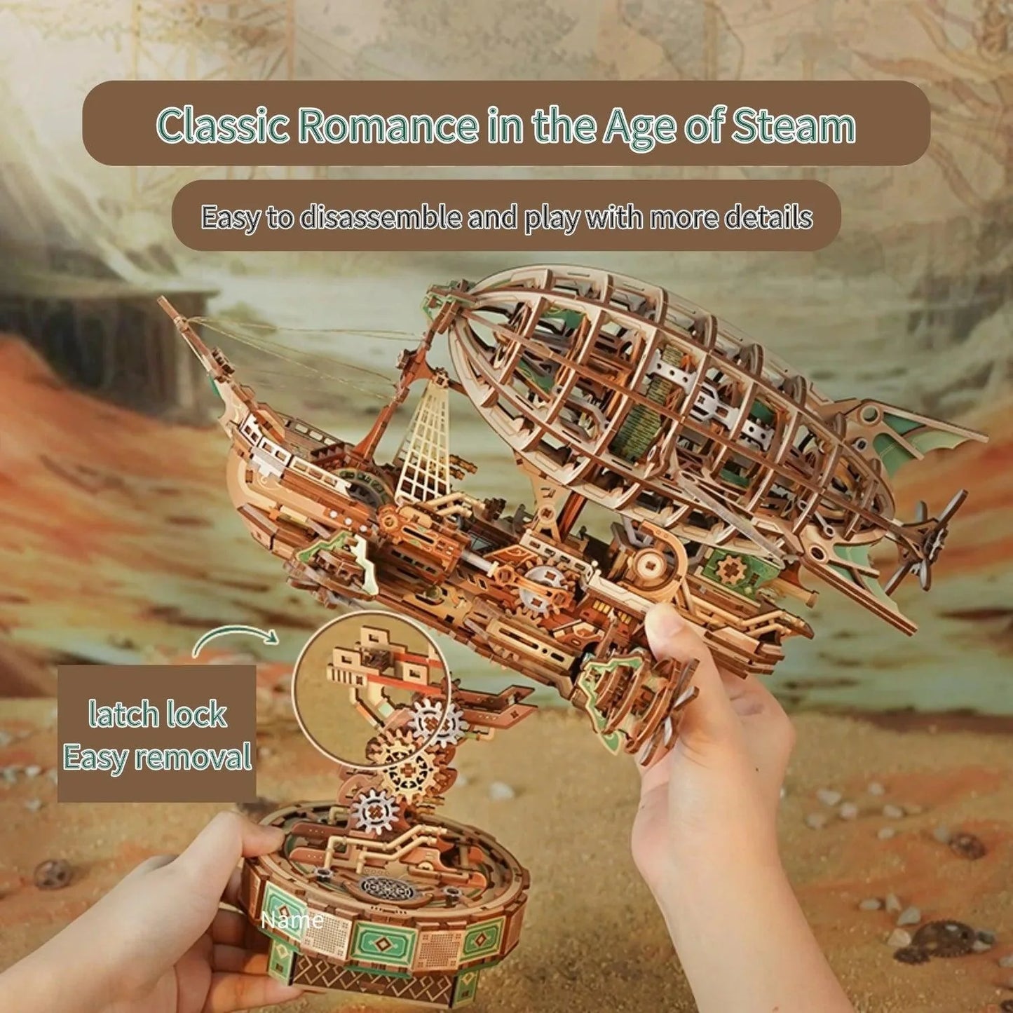 Estrelik™ | Sailing In Fog - 3D Mechanical Airship Puzzle