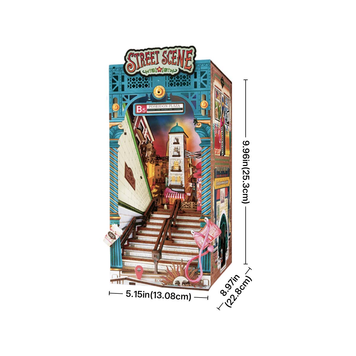 Estrelik™ | Diy Book Nook Shelf - LED Street Scene Bookshelf Insert