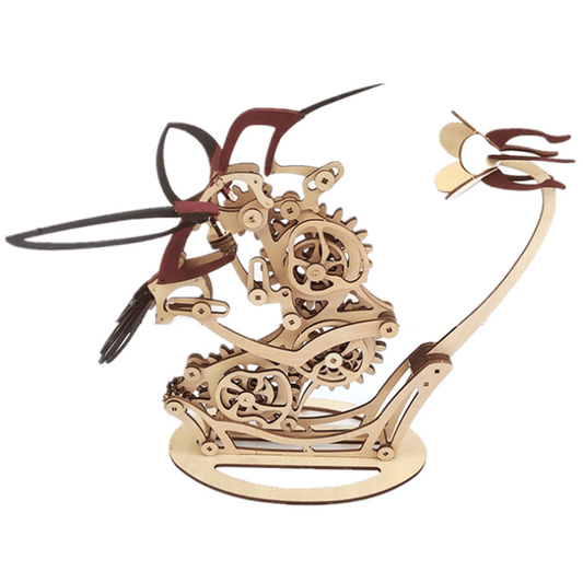 Estrelik™ | Kinetic Hummingbird Sculpture - 3D Wooden Mechanical Puzzle Kit