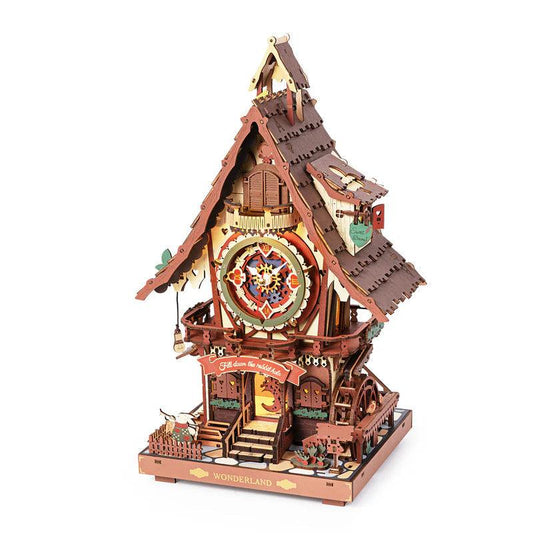Estrelik™ | Woodland Cuckoo Clock 3D Wooden Puzzle Kit with LED Lights