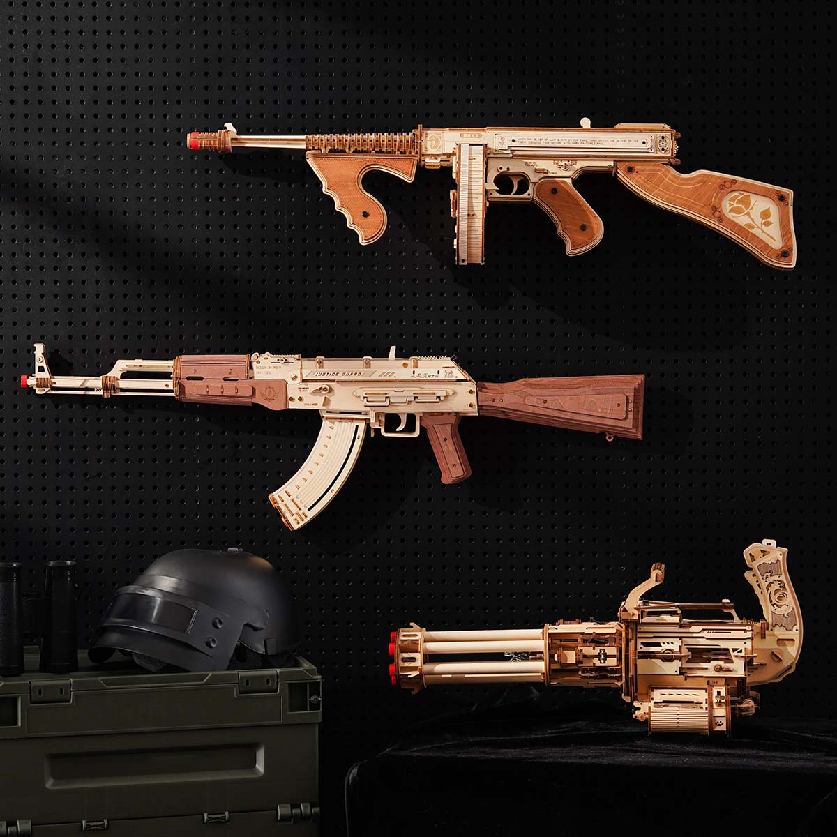 Estrelik™ | Ultimate Rotating Barrel Machine Gun - 3D Wooden Puzzle Kit
