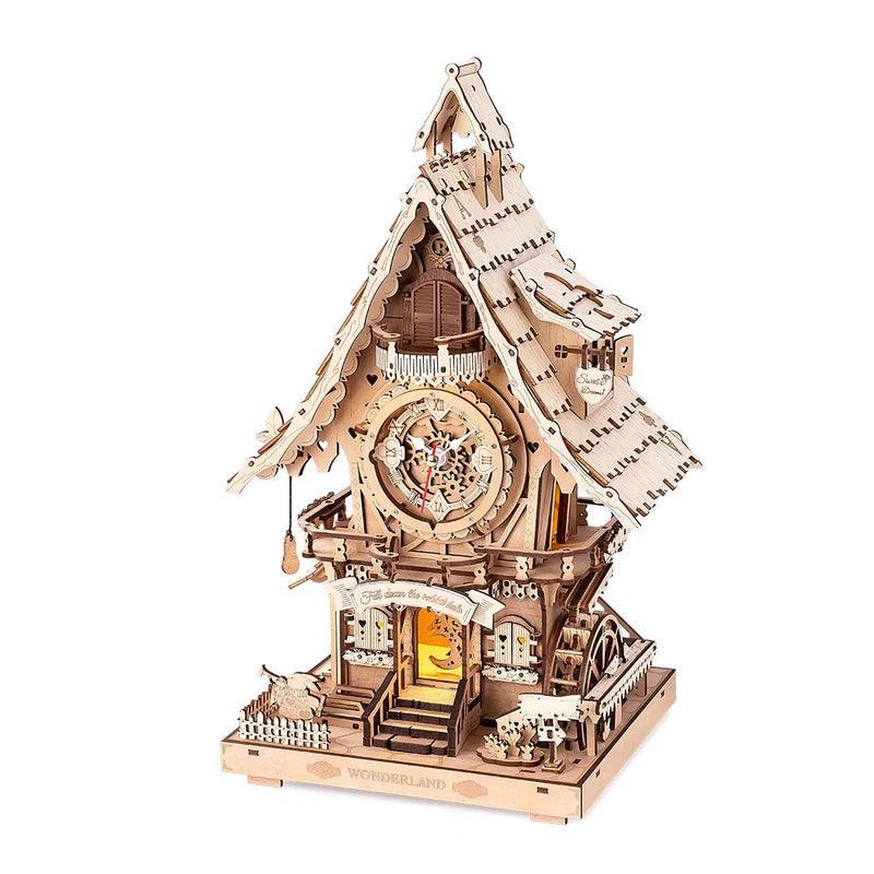 Estrelik™ | Woodland Cuckoo Clock 3D Wooden Puzzle Kit with LED Lights