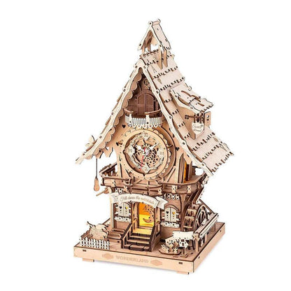 Estrelik™ | Woodland Cuckoo Clock 3D Wooden Puzzle Kit with LED Lights
