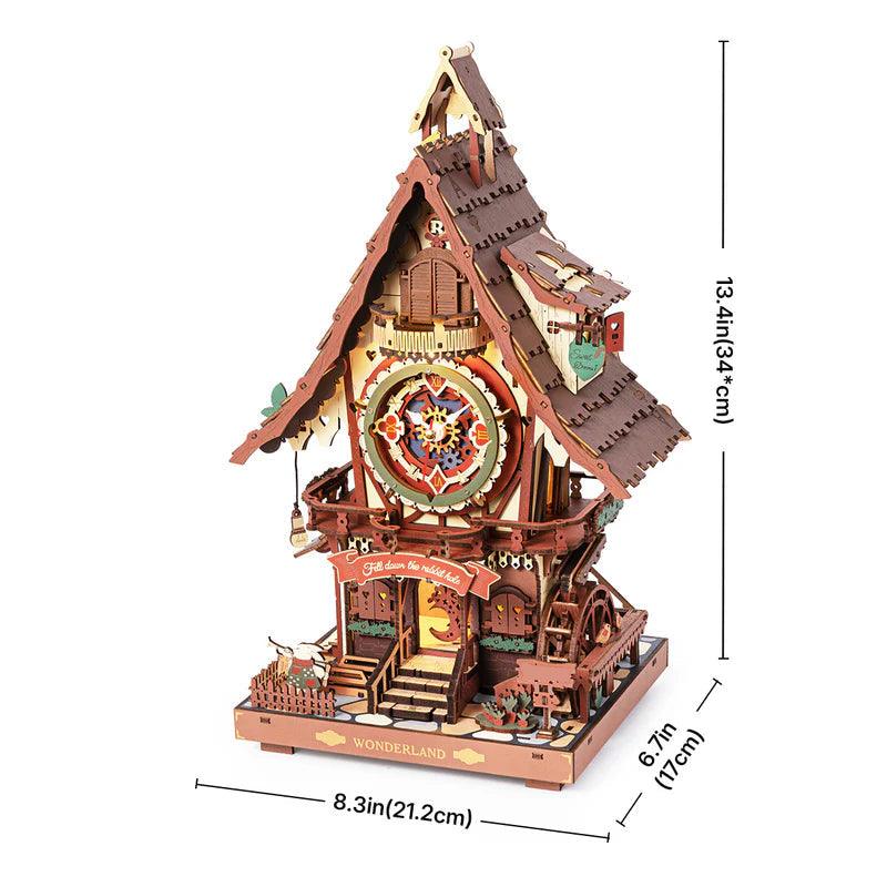 Estrelik™ | Woodland Cuckoo Clock 3D Wooden Puzzle Kit with LED Lights