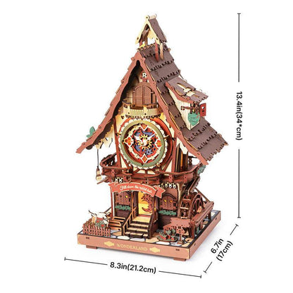 Estrelik™ | Woodland Cuckoo Clock 3D Wooden Puzzle Kit with LED Lights