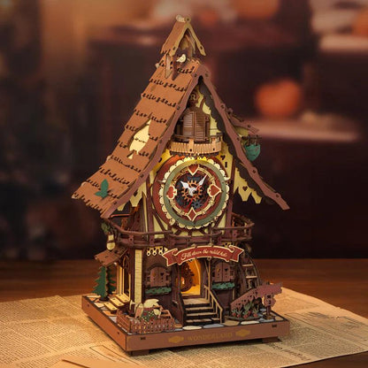 Estrelik™ | Woodland Cuckoo Clock 3D Wooden Puzzle Kit with LED Lights