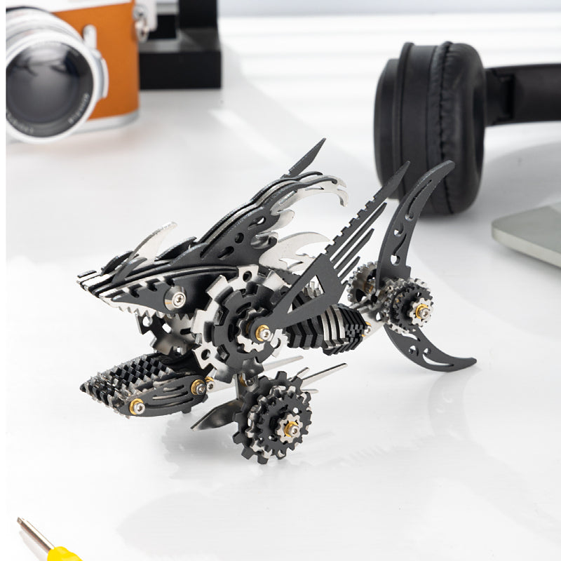 3D Metal Saw Shark DIY Mechanical Assembly Model Kit