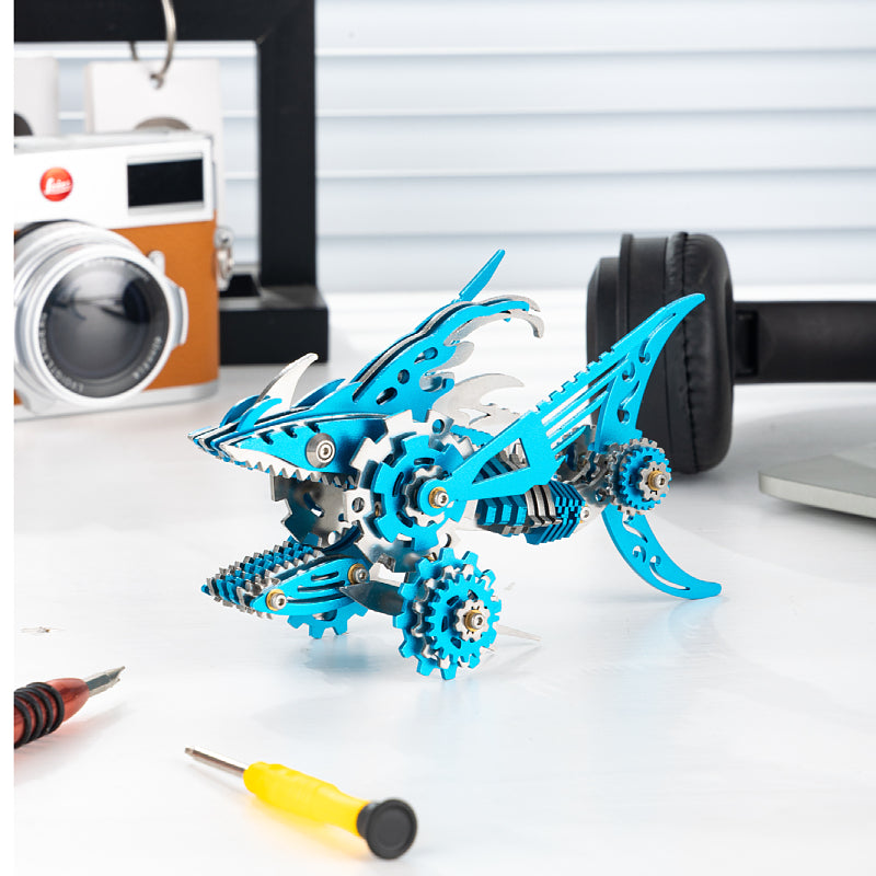 3D Metal Saw Shark DIY Mechanical Assembly Model Kit