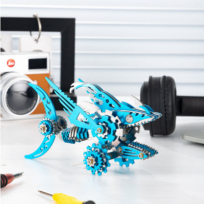 3D Metal Saw Shark DIY Mechanical Assembly Model Kit
