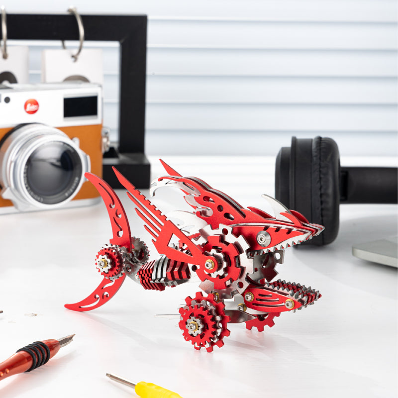 3D Metal Saw Shark DIY Mechanical Assembly Model Kit