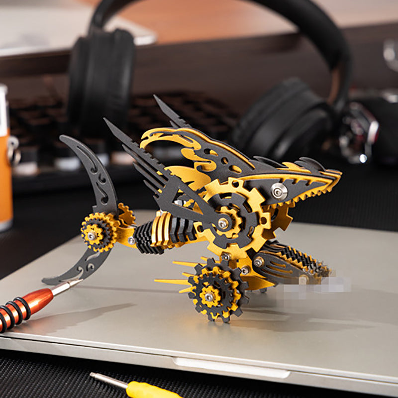 3D Metal Saw Shark DIY Mechanical Assembly Model Kit