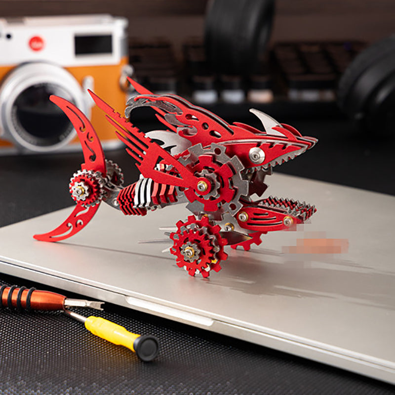 3D Metal Saw Shark DIY Mechanical Assembly Model Kit