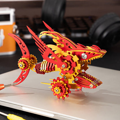 3D Metal Saw Shark DIY Mechanical Assembly Model Kit
