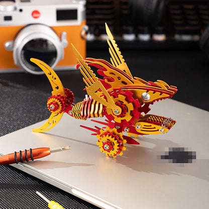 3D Metal Saw Shark DIY Mechanical Assembly Model Kit