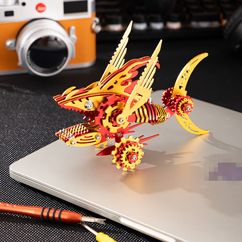 3D Metal Saw Shark DIY Mechanical Assembly Model Kit