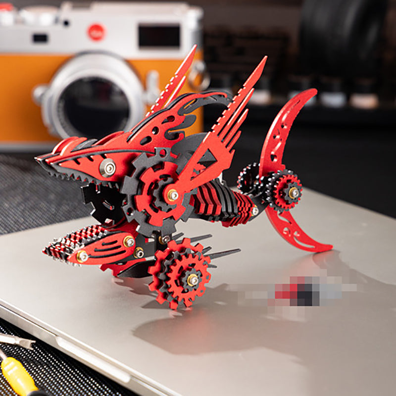 3D Metal Saw Shark DIY Mechanical Assembly Model Kit