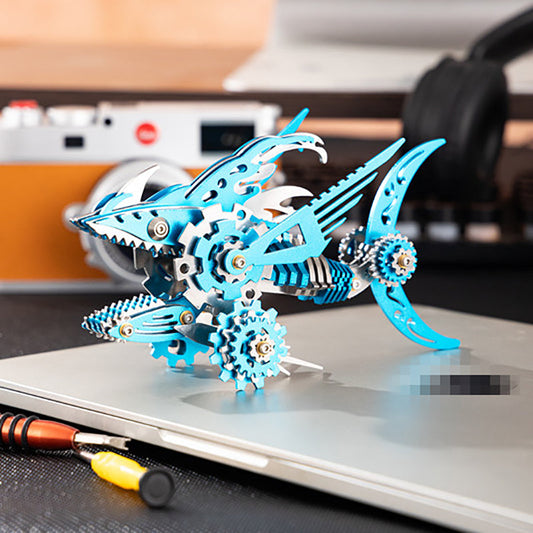 3D Metal Saw Shark DIY Mechanical Assembly Model Kit