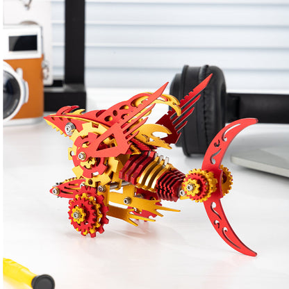 3D Metal Saw Shark DIY Mechanical Assembly Model Kit