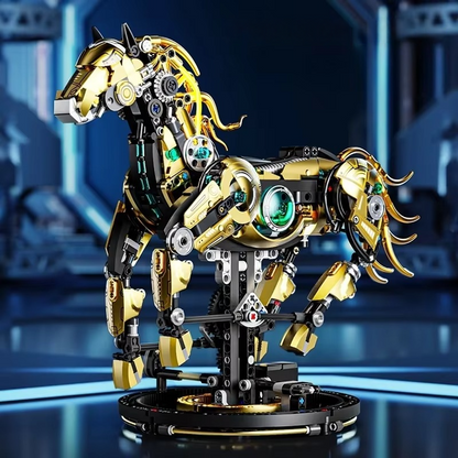 Estrelik™ | Mechanical Stealth Stallion Premium Golden Armored Building Kit