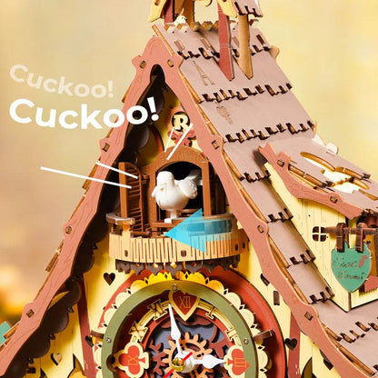 Estrelik™ | Woodland Cuckoo Clock 3D Wooden Puzzle Kit with LED Lights