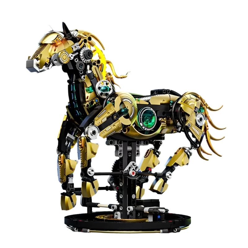 Estrelik™ | Mechanical Stealth Stallion Premium Golden Armored Building Kit