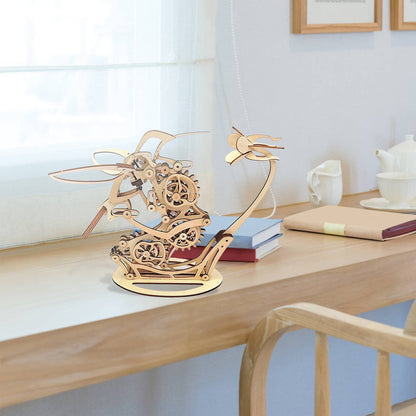 Estrelik™ | Kinetic Hummingbird Sculpture - 3D Wooden Mechanical Puzzle Kit