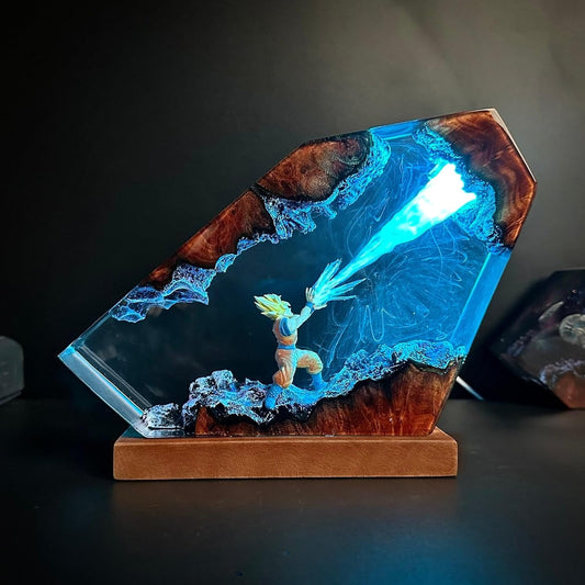 Handmade Anime Resin Epoxy Night Light Desk Lamp Multicolour