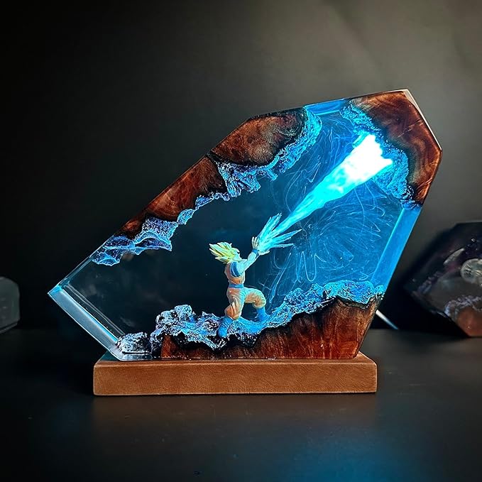 Handmade Anime Resin Epoxy Night Light Desk Lamp Multicolour