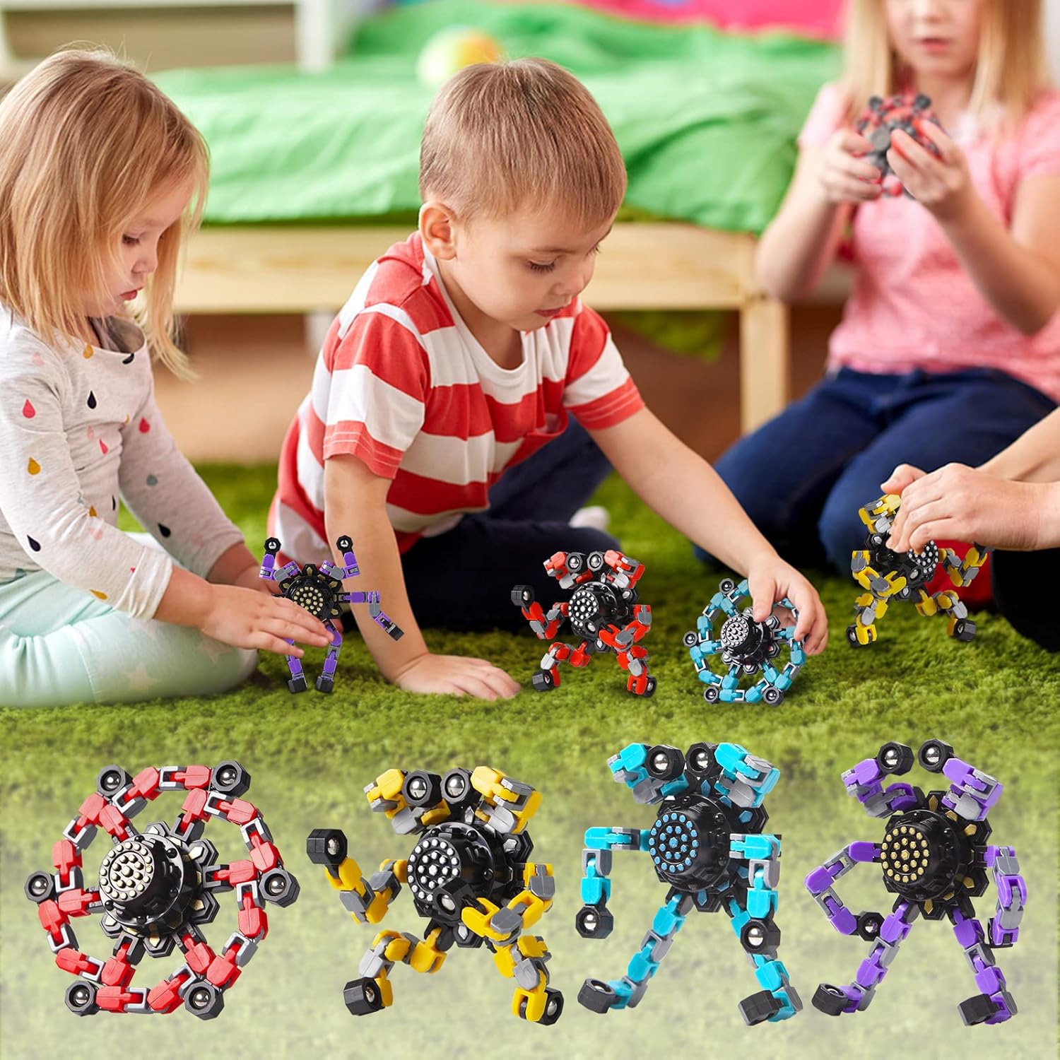 Transformable Pocket-Sized Fidget Spinner Pack – Stress-Relief Gyro, High-Speed Bearings
