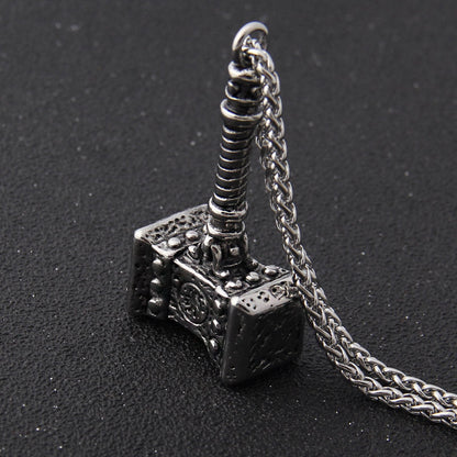 Viking Stainless Steel Hammer Pendant Necklace with Keel Chain